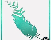 Feather Into Birds Durable and reusable stencil for DIY painting, crafting and scrapbooking projects