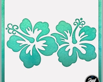 Hibiscus stencil | Etsy