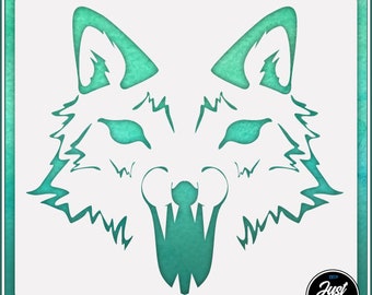 Wolf Head #1 - Durable and reusable stencil for DIY painting, crafting and scrapbooking projects