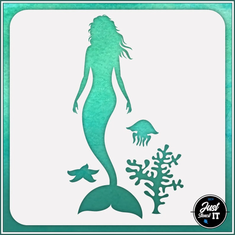 Mermaid 5 Durable and Reusable Stencil for DIY Painting Etsy