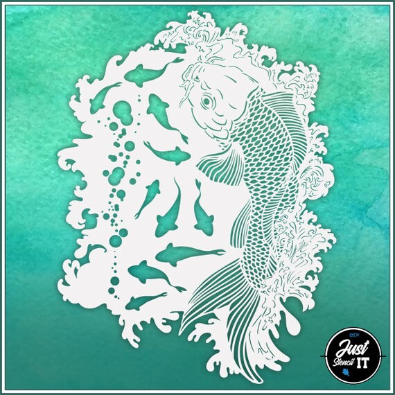 KOI Fish 1 Durable and reusable stencil for DIY painting | Etsy