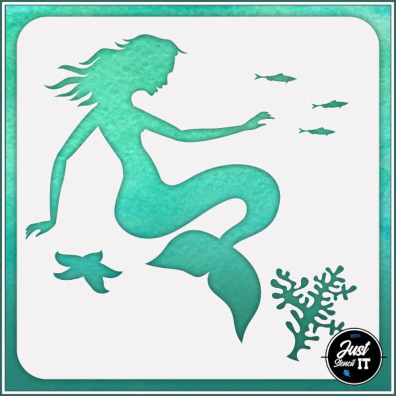 Mermaid 4 Durable and reusable stencil for DIY painting Etsy