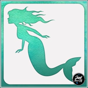 Mermaid #3 - Durable and reusable stencil for DIY painting, crafting and scrapbooking projects
