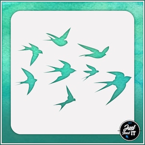 Swallows #1 - Durable and reusable stencil for DIY painting, crafting and scrapbooking projects