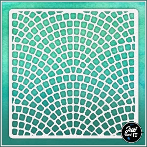 Seamless Mosaic #1 - Durable and reusable stencil for DIY painting, crafting and scrapbooking projects