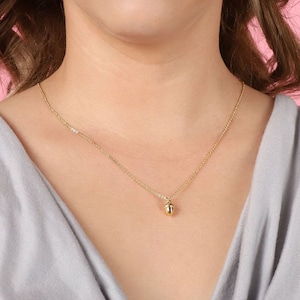 Delicate Acorn Necklace Fall Jewelry Birthday Gift for Her Gold, Silver or Rose Gold Acorn Pendant Fall Wedding Accessory - AC1