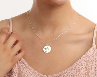 Personalized Pet Portrait Necklace: Sterling Silver Dog Memorial Jewelry