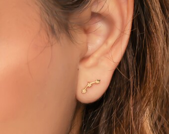 Clous d'oreilles constellation d'étoiles • Boucles d'oreilles minimalistes en argent sterling • Bijoux de tous les jours • Gif pour elle • Cadeau de Noël - ER/36-1-25/S095