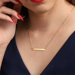 Personalized Bar Necklace Personalized Name Necklace Engraved Name Necklace Personalized Gift for Mom Custom Name Necklace