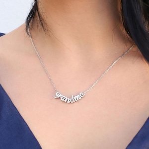 Sterling Silver Initial Necklace: Personalized Cursive Name, Grandma Gift-SCursive