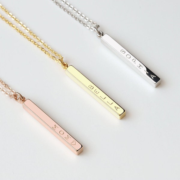 Personalized Bar Necklace - Etsy