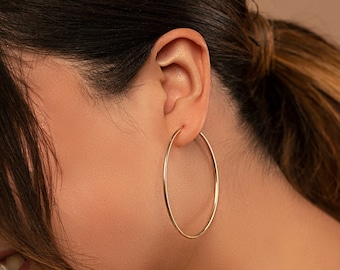 Big Thin Hoop Earrings • Minimalist Earrings • Everyday Hoop Earrings • Perfect Gift for Her•Perfect Addition to Any Stack-ER/CB1-5/S154