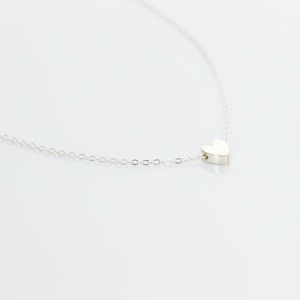 Sterling Silver Heart Necklace Delicate Heart Necklace Tiny Heart Necklace Bridesmaid Gift Minimalist Jewelry Initial Necklace