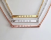 Custom Name Necklace, Personalized Initial Necklace, Christmas Gift for Her, Nameplate Necklace, Bar Necklace for Women -T30-3.5