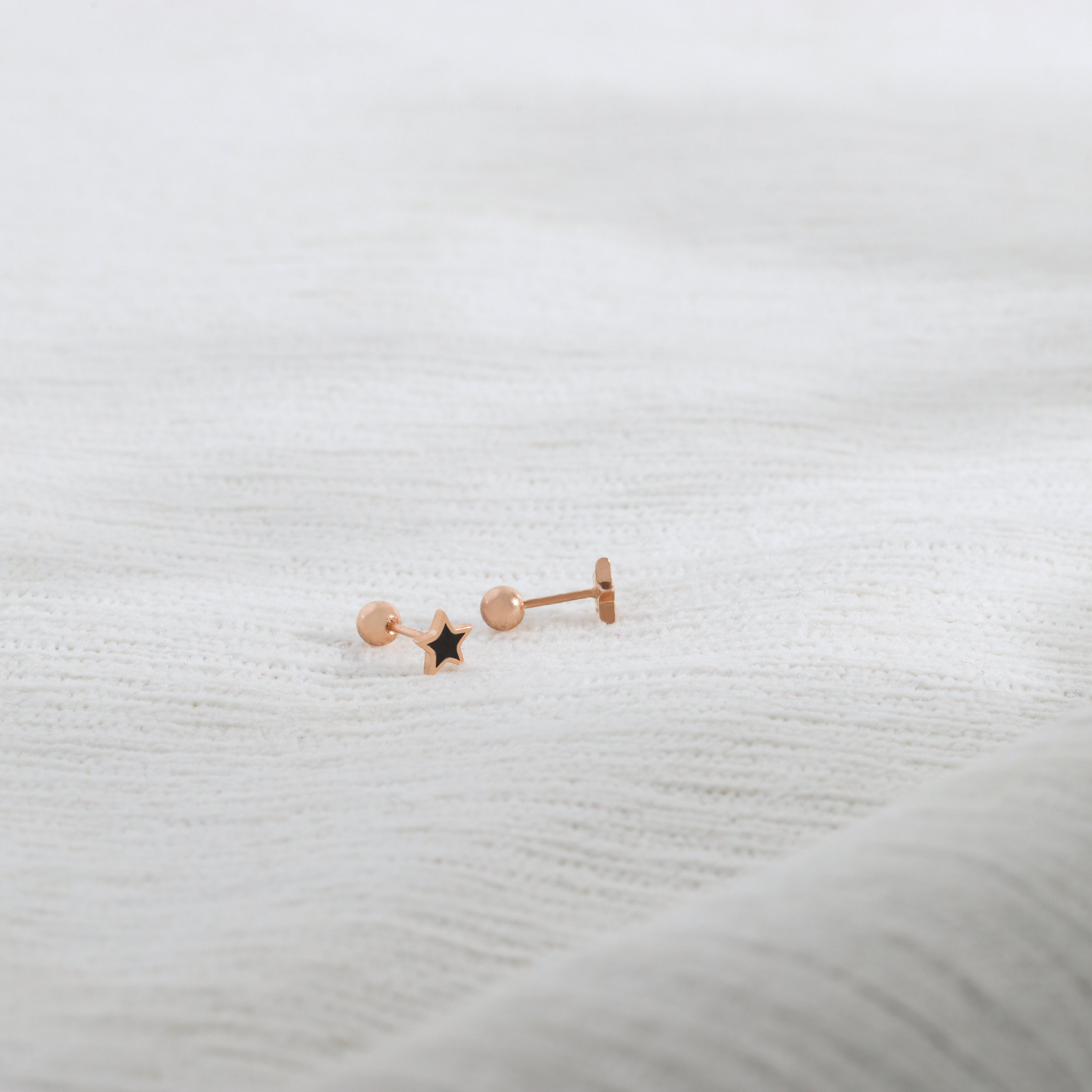 ■ENGBROX■ silver925 petit star earring EBEA25020SV 2pcs 925 Sterling Silver Star Earrings, Tiny Mini Zircon