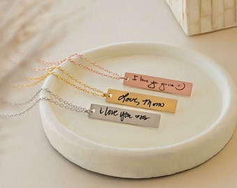 Actual Handwriting Necklace Memorial Gift Personalized Handwriting Jewelry Signature Necklace Initial Necklace -