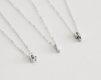 Sterling silver Cursive Initial Necklace For Women Personalized Initial Necklace Custom Letter Necklace Dainty Charm Necklace -SCursive