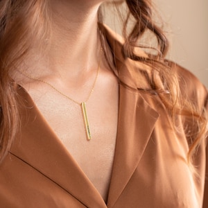 Personalized Minimalist Jewelry Custom Name Necklace Bar Necklace  Gifts for Mom Gift for Her Engraved Necklace Women - SF33-32