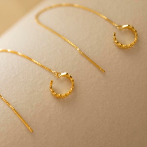 Dainty Ear Threader Ear Cuff Chain Earrings Perfect Minimalist Earrings - ER/58-1-1/S167