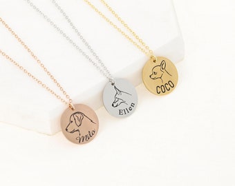 Personalisierte Halskette: Sterling Silber Hundeschmuck