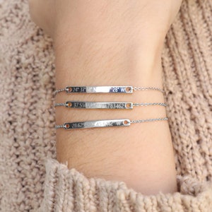 Sterling Silber Armband personalisiert für Frauen Geschenk für Sie Bar Armband Namensarmband Geburtstagsgeschenk Weihnachtsgeschenk Bild 3