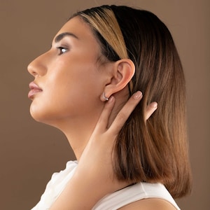 Tiny Square Huggie Hoops Minimalist Earrings for Everyday Elegance Birthday Gift for Her ER/36-1-16/S148