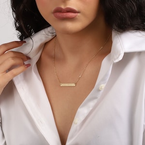 Sterling Silver Bar Necklace Personalized Name Necklace Coordinates Necklace Bridesmaid Gift Silver Bar Necklace