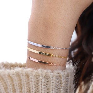 Sterling Silber Armband personalisiert für Frauen Geschenk für Sie Bar Armband Namensarmband Geburtstagsgeschenk Weihnachtsgeschenk Bild 5