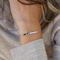 Personalized Sterling Silver Bar Bracelet: Rose Gold Initial, Custom Name