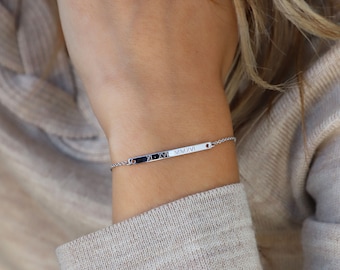 Personalized Bracelet Sterling silver Bar Bracelet Rose Gold Initial Bracelet Friendship Bracelet Gold Custom Name Bracelet