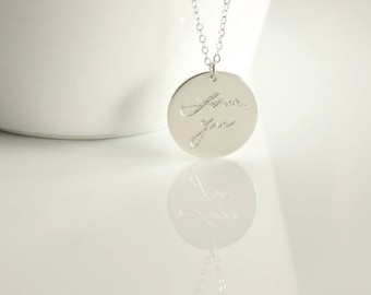 Sterling Silver Handwriting Necklace Signature Necklace Actual Handwriting Necklace Custom Handwriting Necklace Memorial Jewelry