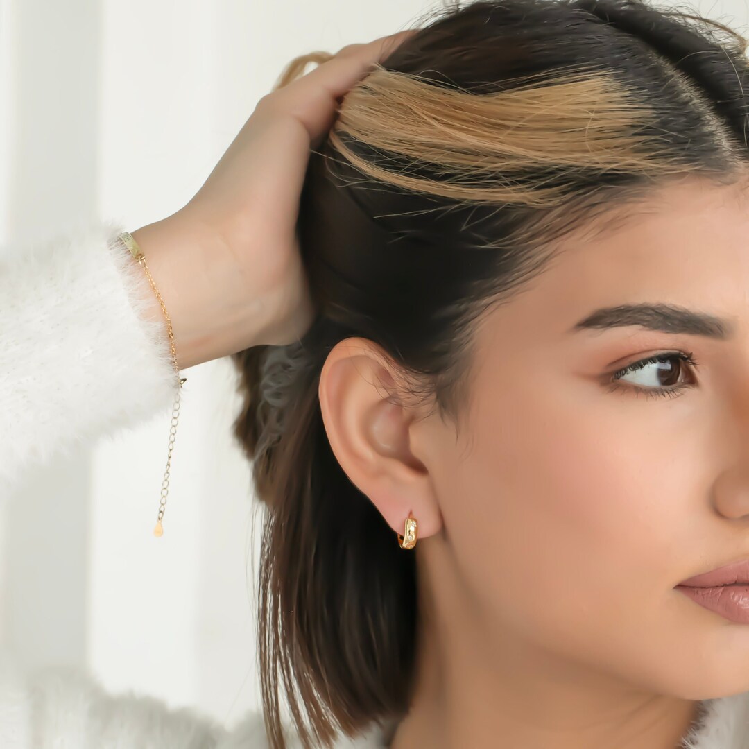 Starry Hoop Earrings in Silver main image 0