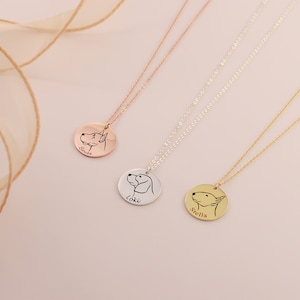 Custom Pet Portrait Dog Necklace Sterling Silver Dog Necklace Pet Loss Jewelry Pet Gift Jewelry Memorial Dog Necklace Mom Gift