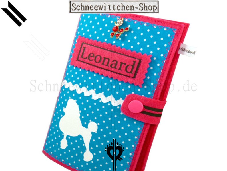 Vaccination cover Poodle dog Passport sleeve Leonard EU ...