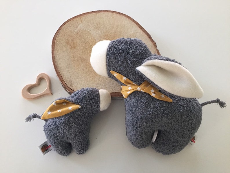 Mini donkey with desired ears as a cuddly toy or rattle image 3