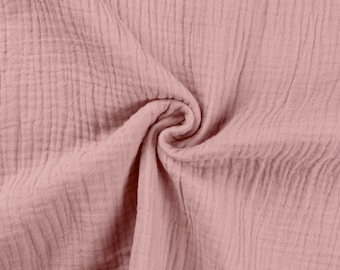 Musselin dusty rose - double gauze, ÖkoTex100 zertifiziert