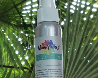 All Natural/ Glisten/ Hydrating face and all over skin Mist/ Soothes sunburned skin/Hydrate your hands/ Dry skin care/ makeup refresher