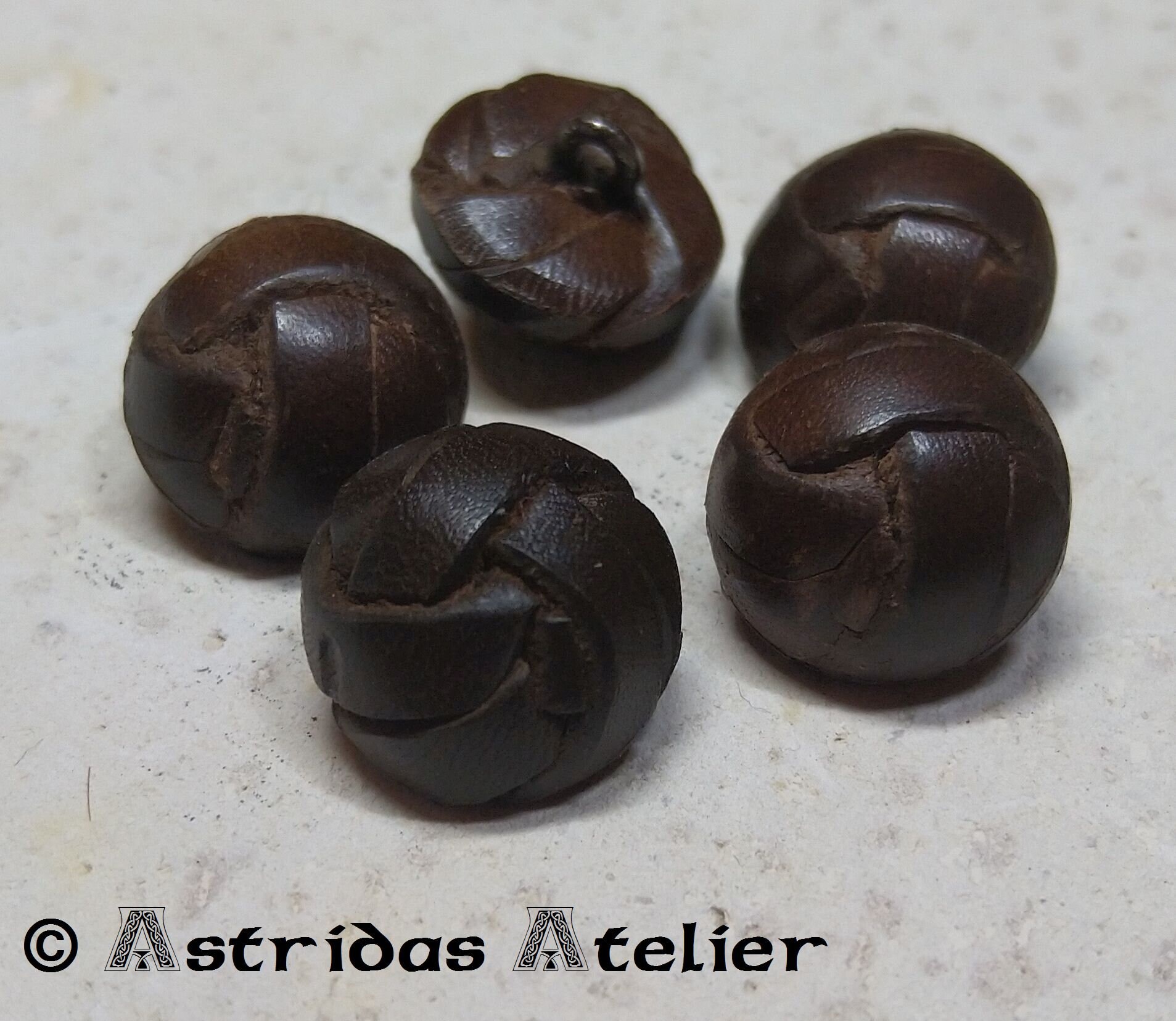 5 Botones De Cuero Genuino - Tamaños 15-25 Mm, Marrón, Tejido A Mano Para Chaquetas Y Abrigos