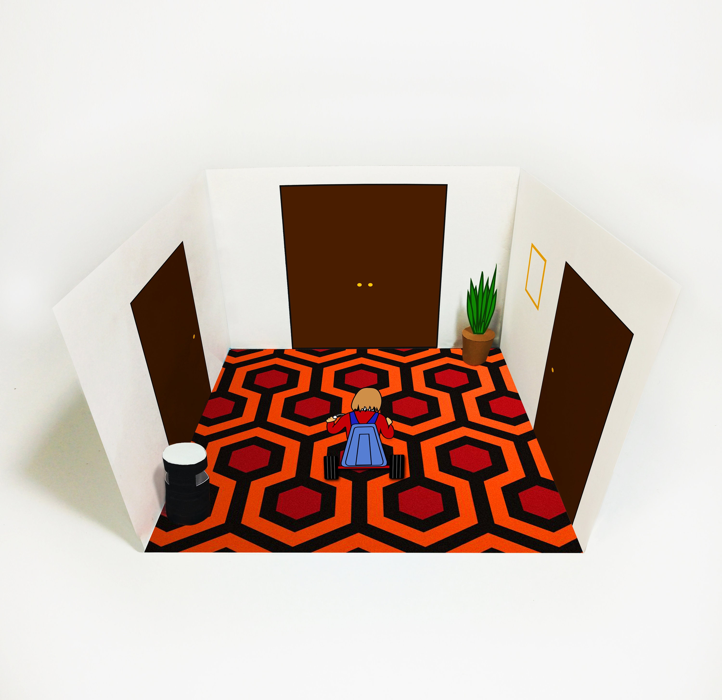 Framed Realistic 3D THE SHINING REDRUM Door Replica Diorama 