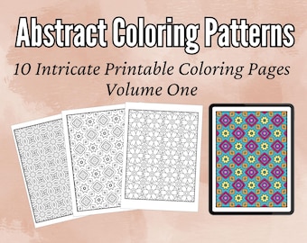 Abstract Pattern Coloring Book for Adults: Stress Relief Art (Digital Download)