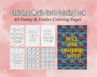 Christmas Movie Quote Coloring Pages: 40 Festive Designs (PNG & PDF)
