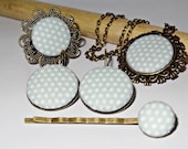 Vintage bronze Jewelryset made of fabric buttons