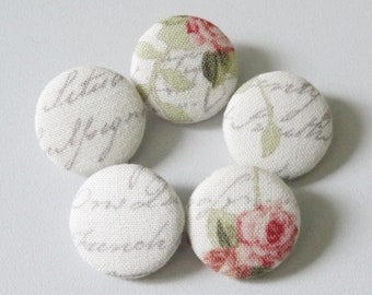 5 fabric buttons 23 mm font and beauty