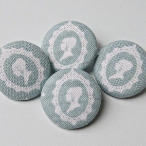 4 fabric Buttons 23 mm ornament Nostalgia image 1