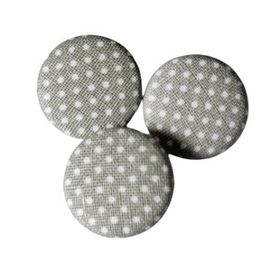 3 fabric buttons dots grey image 2