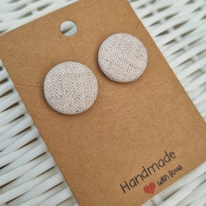 Ear studs fabric button strong linen