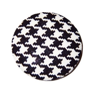 Fabric button 38 mm XL Houndstooth Pepita image 1