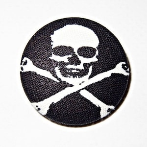 Fabric button 29 mm skull