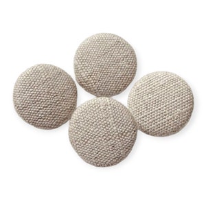 4 fabric buttons plain beige linen