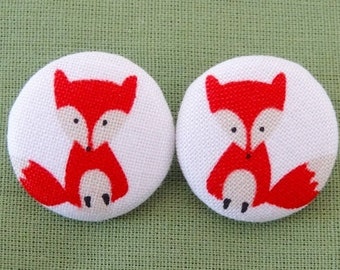 2 fabric buttons 23 mm "Foxes"